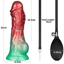 Фалоімітатор Lovetoy Dual Density 8'' 21 см (червоний) - мініатюра 23