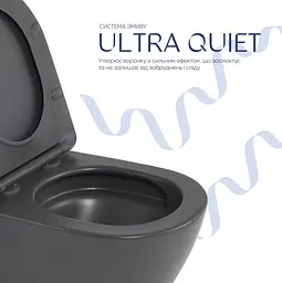 Унітаз підвісний Qtap Robin Ultra Quiet, з сидінням Slim Duroplast/ Soft-close/ Quick relase QT13332381АSAN - мініатюра 4