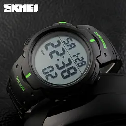 Чоловічий наручний годинник 1068GN Black-Green Skmei acs0030864 - мініатюра 2