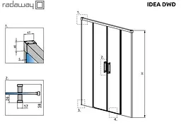 Душові двері Radaway Idea DWD 200 см 387120-01-01 - мініатюра 3