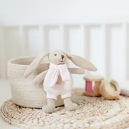 Брязкальце м'яке Canpol babies Кролик, рожевий (80/201_pin) - мініатюра 5