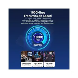 Патч-корд 3м, UTP cat 6 RJ-45 black Vention (IBNBI) - мініатюра 4