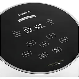 Рисоварка Sencor 350Вт, чаша 0.6л, сенсорне керування, 8 програм, пластик, білий - мініатюра 4