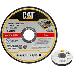 Набір відрізних кругів по металу та нержавійці Cat T1, 125 × 1.6 × 22.23 мм 10 шт. (DA10120)