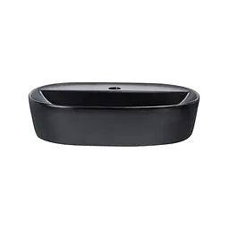 Умивальник Qtap Scorpio накладний овальний 505x385x120 мм Black matt + донний клапан PU03, Чорний матовий - мініатюра 3