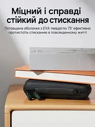 Защитный футляр для жёсткого диска и аксессуаров UGREEN LP128 малый 16,5 × 9,5 × 4,5 см органайзер для накопителя 2,5″ с защитой от брызг с оболочкой EVA и противоударной подкладкой с эластичными фиксаторами с сетчатым карманом для кабелей с мягкой перегородкой чёрный (40707) - миниатюра 7