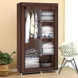 Тканинна шафа для речей Storage Wardrobe 88105 складаний гардероб 2 секції, 105 х 45 х 170 см - мініатюра 6