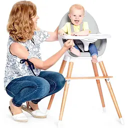 Стільчик для годування 2 в 1 Kinderkraft Fini сірий (00-00158388) - мініатюра 9