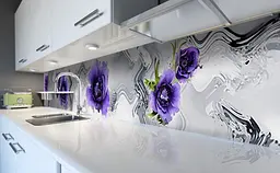 Кухонний фартух Акварельний бутон вініловий для кухні 65х250 см Абстракція Сірий Happy Pocket Z184738 - мініатюра 5