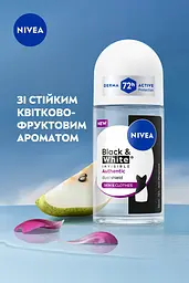 Антиперспірант Nivea Black & White Invisible Authentic Antiperspirant Roll-On 50 мл - мініатюра 6
