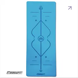 Килимок для йоги професійний EasyFit Pro каучук 5 мм Блакитний - мініатюра 2