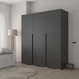 Шафа для одягу 3-дверна 180 см Idea Д-123 Антрацит