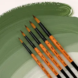 Пензель синтетика кругла FLAME 1368R №00 коротка ручка Rosa - мініатюра 3