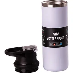 Термос Bottle Sport 550 мл з нержавіючої сталі з ручкою, бузковий Happy Life HPGM5010V - мініатюра 2