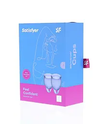 Satisfyer Feel Confident-набір менструальних чаш, 15 мл і 20 мл (Фіолетовий) - мініатюра 4