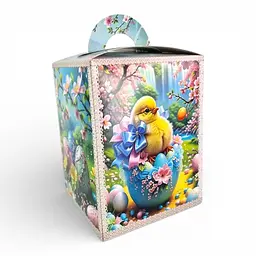 Подарункова коробка для великодньої паски з віконцем 400 грам 14x14x18.7 см - мініатюра 2