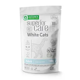 Сухий беззерновий корм з оселедцем для білих котів усіх порід Nature's Protection Superior Care White Cats, 400г