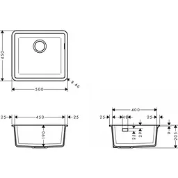 Кухонна мийка Hansgrohe S51 S510-U450 43431380 - мініатюра 2