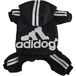 Костюм для тварин Ginger М Adidog спорт чорний Д-30 см ОГ-40 см 2.5-3.5 кг