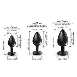 Анальна пробка Dorcel Onix Plug M 8.3 см (чорний) - мініатюра 3