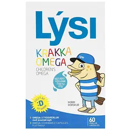 Омега-3 для дітей Lysi з вітаміном D3 жувальні капсули з фруктовим смаком №60 - мініатюра 2