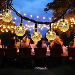 Світлодіодна гірлянда SunLamp Solar Кришталеві кулі на сонячній батареї 50 LED 7 м 8 режимів - мініатюра 2