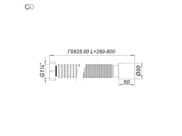 Гофросифон SOLOPLAST гнучкий складаний Г0825.00 Ø32хØ50 L=850 - мініатюра 2