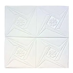 Самоклеюча декоративна 3D панель Loft Expert ромб квітка біла 700x700x5 мм