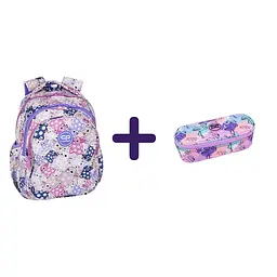 Набір: Рюкзак CoolPack Jerry White Bunny (F029833) + Пенал на блискавці CoolPack Campus Maui з органайзером для ручок 23x9x5 см (F062903)