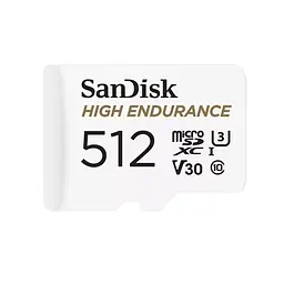 Карта пам'яті microSDXC (UHS-1 U3) SanDisk High Endurance 512Gb class 10 V30 (100Mb/s) (adapterSD)