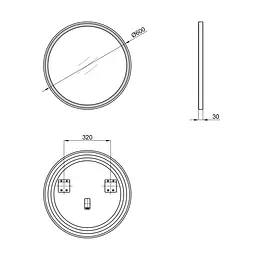 Дзеркало Qtap Robin R600 Black з LED-підсвічуванням QT13786502B, Чорний - мініатюра 2