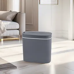 Відро для сміття сенсорне овальне Mixxus Flat-TC0109 9 л graphite MI7075, Графит - мініатюра 9