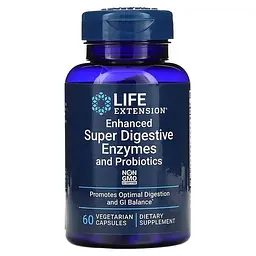 Ензими Super Digestive Enzymes and Probiotics 60 вегетаріанських капсул Life Extension vit0006020