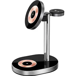 Бездротовий зарядний пристрій WiWU Wi-W003 3 в 1 Wireless Charger with MagSafe Black [97684] - мініатюра 5