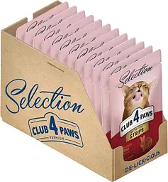 Влажный корм для котов Club 4 Paws Selection полоски с кроликом в соусе 85 г x 12 B5631901