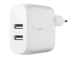 Мережевий зарядний пристрій Belkin Boost Up Charge Dual USB-A Wall Charger 24 W + Lightning White (WCD001VF1MWH)