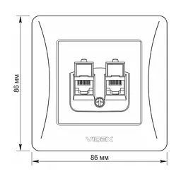 Комп'ютерна розетка Videx BINERA CAT6 + CAT6 подвійна сереб (VF-BNSK2PC6-SS) - мініатюра 5