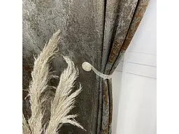 Жакардові мармурові штори сіро-бронзового кольору 2шт. 150х270 з білим шифоновим тюлем 400х270, на т ALBO pbe0052754 - мініатюра 8