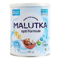 Суміш молочна суха Malutka Opti formula 2 для дітей від 6-ти місяців 400 г - мініатюра 2