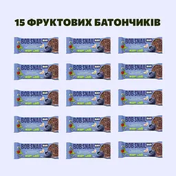 Уцінка. Набір фруктово-ягідно-горіхових батончиків Bob Snail Яблуко-Чорниця-Кеш’ю-Кріспи Кіноа 35 г x 15 шт.  - мініатюра 3