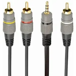 Кабель-перехідник звуковий Cablexpert 3.5 мм M - 3xRCA M 1.5 м чорний (CCAP-4P3R-1.5M)