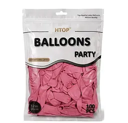 Надувні повітряні кулі HTOP 100 шт Party Balloons 30 см Товари для оформлення Дня народження Святкова атрибутика Темно Рожевий - мініатюра 2