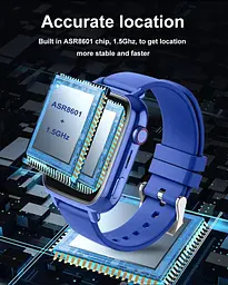 Розумні дитячі смарт годинник-телефон Wonlex KT34 камерою WI-FI GPS SIM-карта силіконовий ремінець Blue (17779) - мініатюра 5