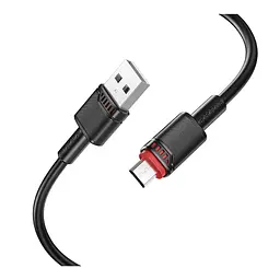 Кабель синхронізації Borofone BX110 Premium 2.4A USB to MicroUSB 1м Black (37240_3611056) - мініатюра 4