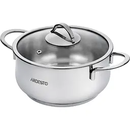 Каструля Ardesto зі скляною кришкою Black Mars 3л нержавіюча сталь kuh0014692