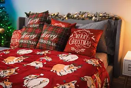 Плед Ardesto Flannel 160х200 см 100% поліестер різдвяні коргі pbe0050469 - мініатюра 7