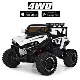 Дитячий двоїстий електромобіль джип квадроцикл Багі 4WD Bambi Racer M 3804EBLR-1 білий