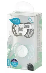 Силіконова ортодонтична пустушка Nuvita Air55 Explorer Зубра та Пінгвін, 0+ міс., 2 шт. (NV7066N) - мініатюра 2