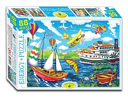 Пазли дитячі Енергія Плюс Транспорт. У небі та на воді 88 ел. Синій (IP-177-P-1167)