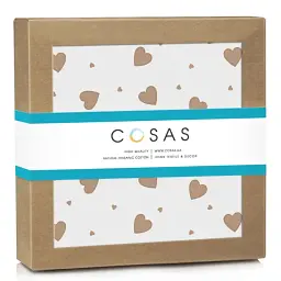 Багаторазова непромокаюча пелюшка Cosas Beige Hearts 100х140 см біла з бежевим (Diaper_BeigeHearts_100x140) - мініатюра 2